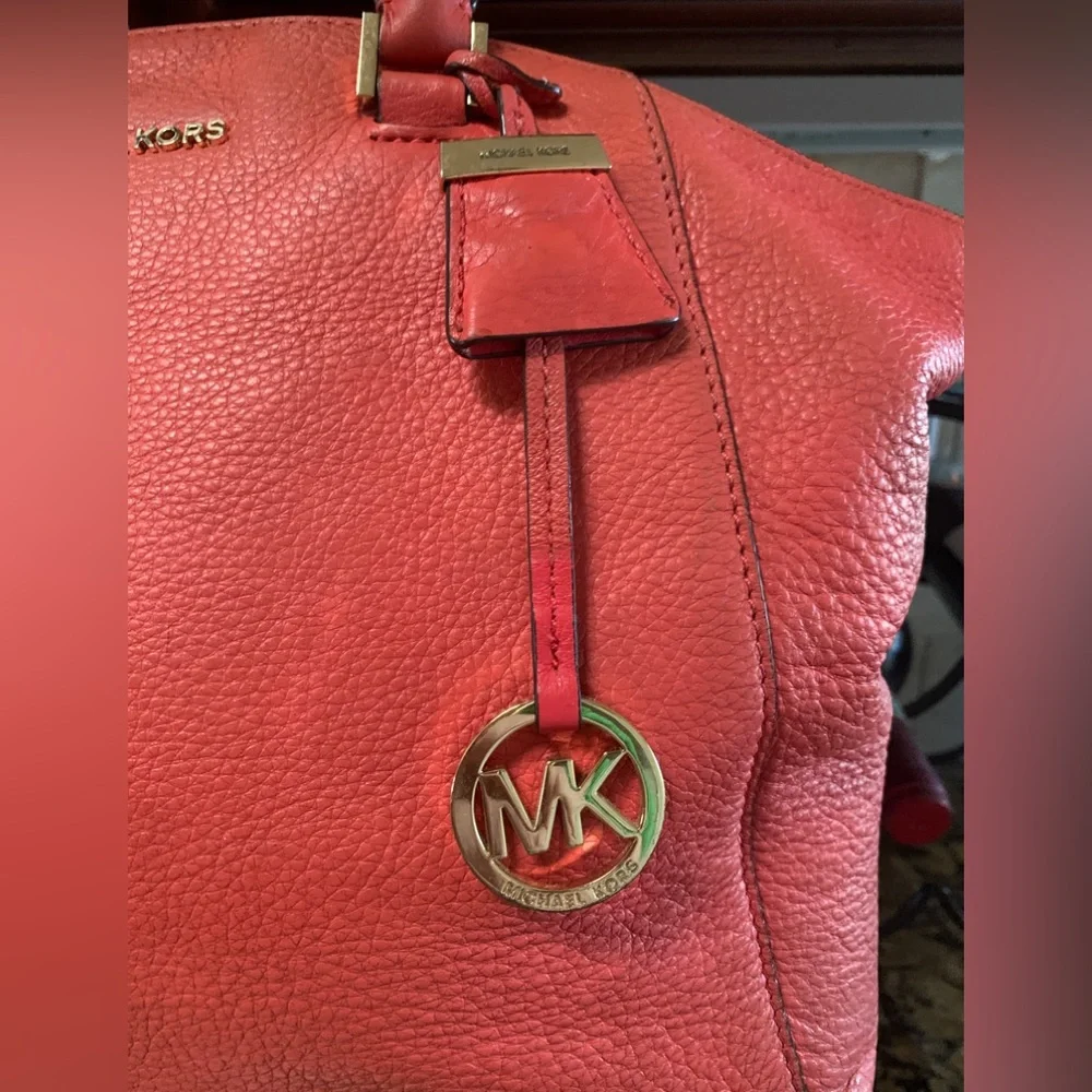 Michael Kors Ciara Flame Leather Handbag